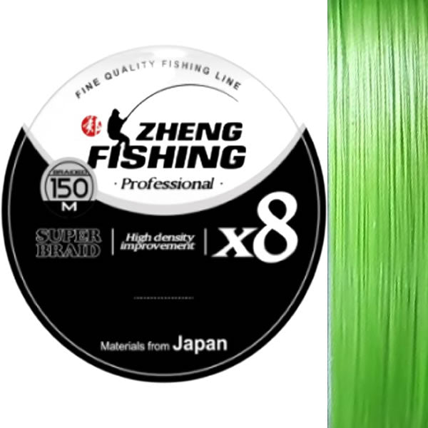 Fir Textil ZHENG FISHING PE Line Pro Super Braid x8 Lime Green 150m