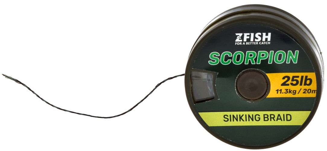 Fir Textil Zfish Scorpion Sinking Braid, Brown Camouflage, 11.3kg, 25lb, 10m