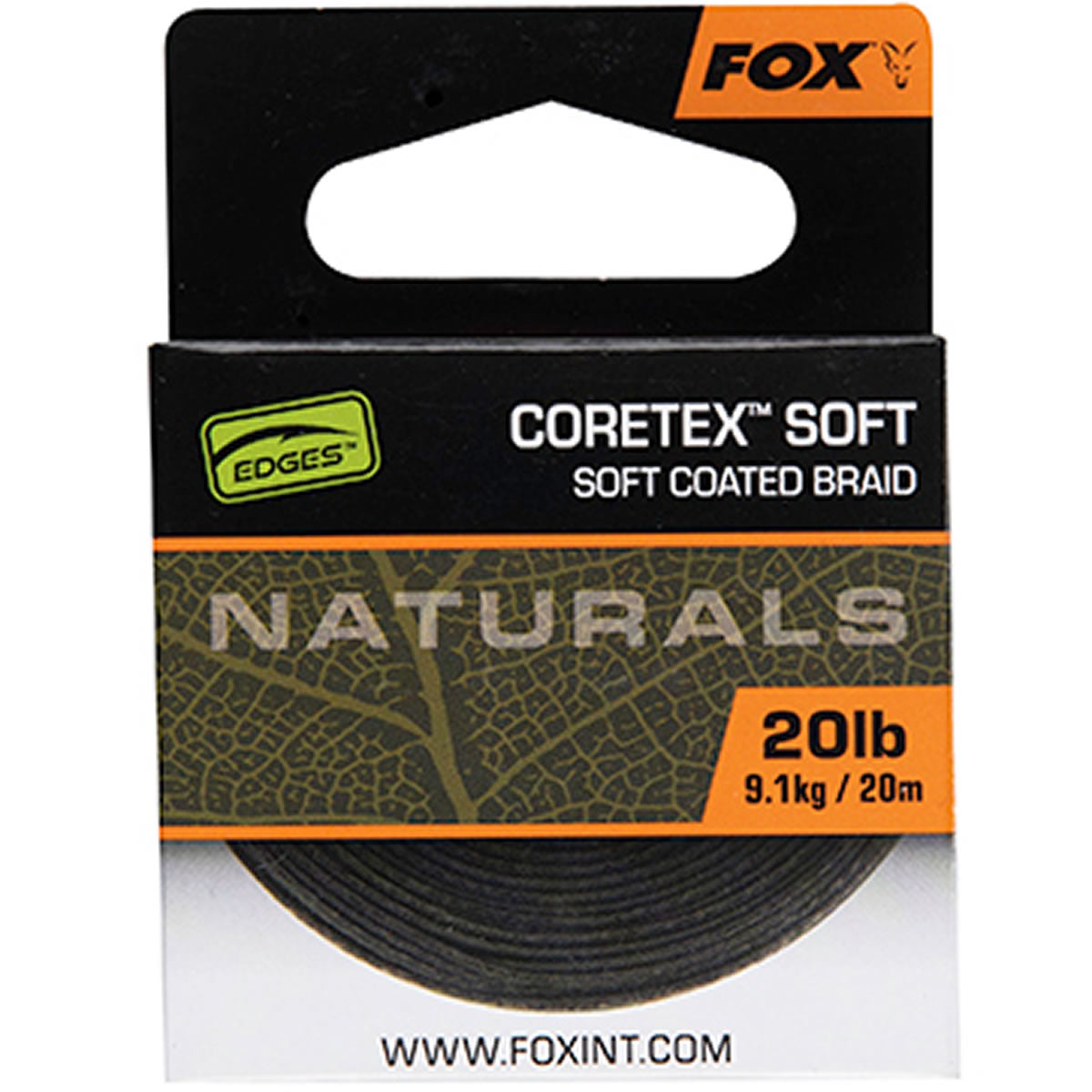 Fir Textil cu Camasa Fox Naturals Coretex Soft, Verde Inchis, 20m, 20lb/9.1kg