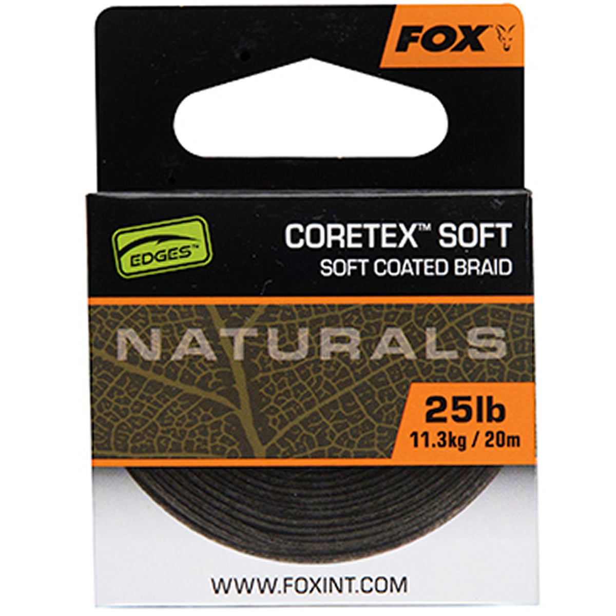 Fir Textil cu Camasa Fox Naturals Coretex Soft, Verde Inchis, 20m, 25lb/11.3kg