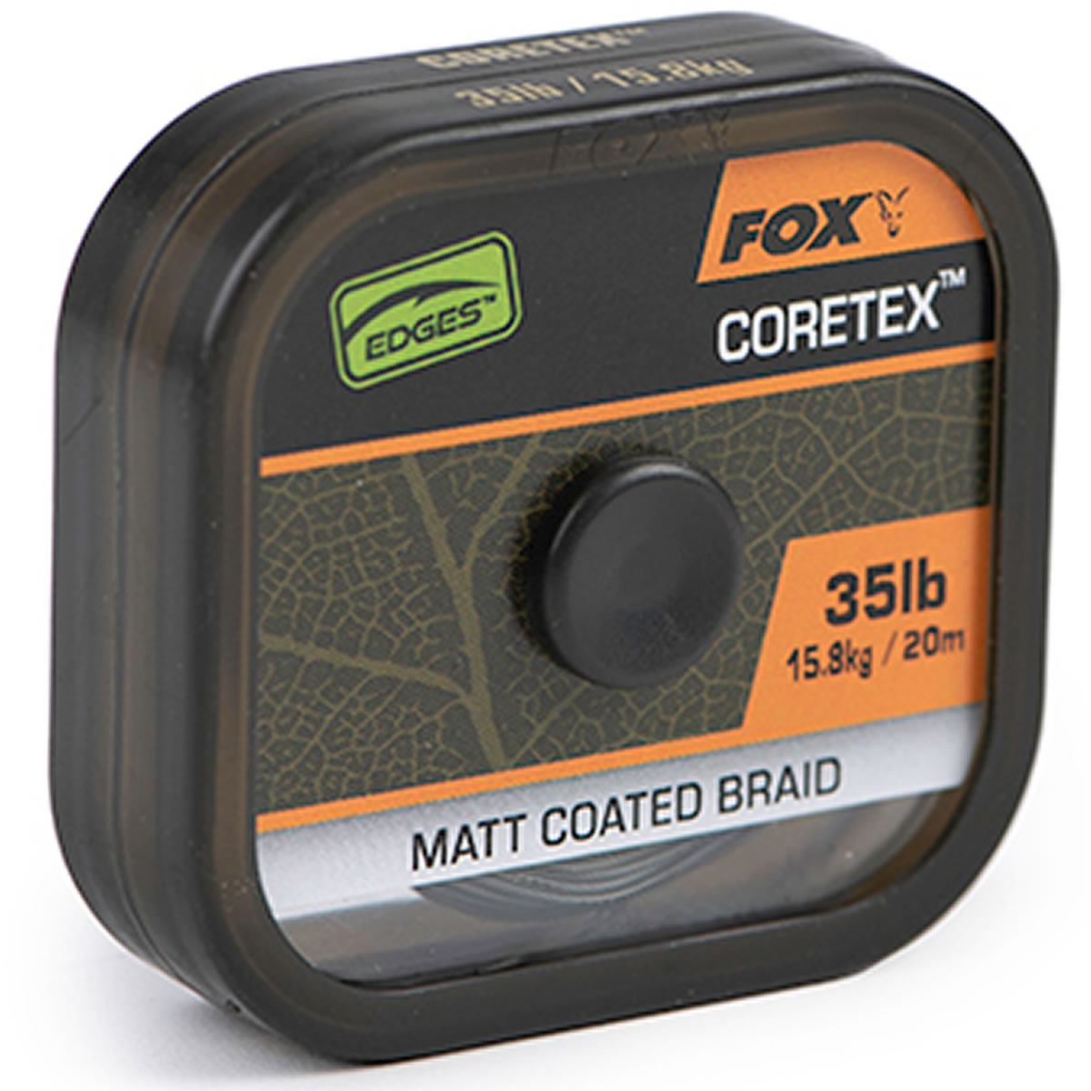 Fir Textil cu Camasa Fox Naturals Coretex, Verde Inchis, 20m, 35lb/15.8KG
