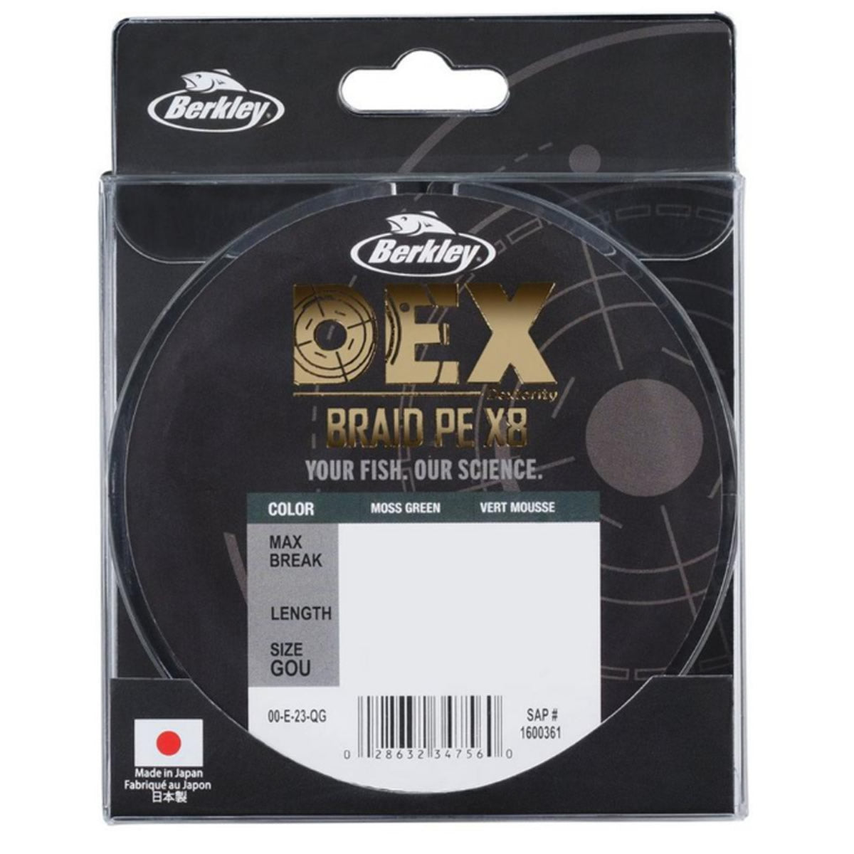 Fir TextilBERKLEY DEX Braid x8, 150m, Moss Green, 0.06mm, 5.4kg