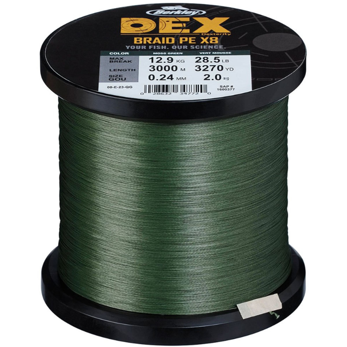 Fir TextilBERKLEY DEX Braid x8, 3000m, Moss Green, 0.06mm, 5.4kg
