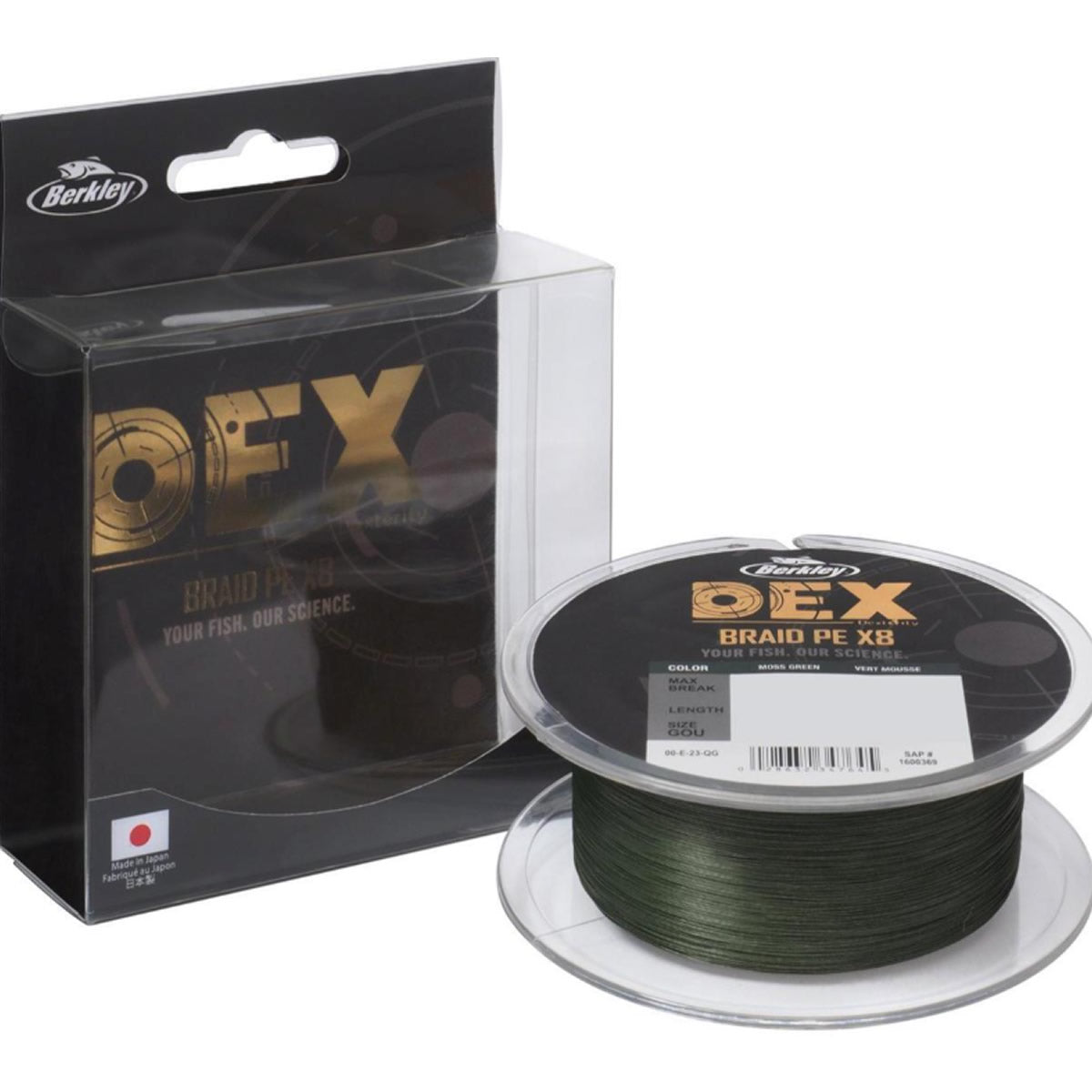 Fir TextilBERKLEY DEX Braid x8, 300m, Moss Green, 0.08mm, 6.8kg