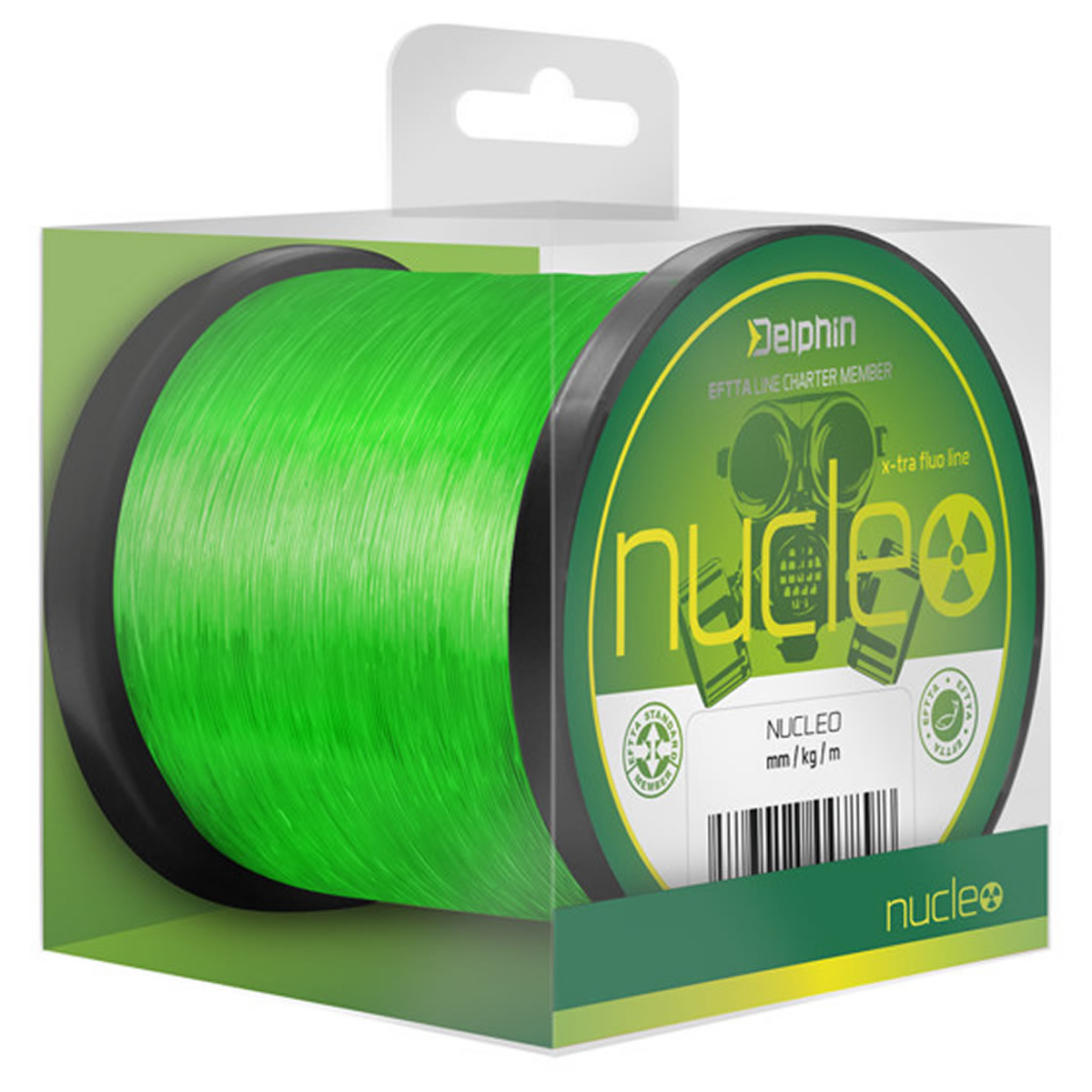 Fir de Pescuit Delphin pentru Crap NUCLEO, Verde Fluo, 0.25mm, 5.4kg, 600m