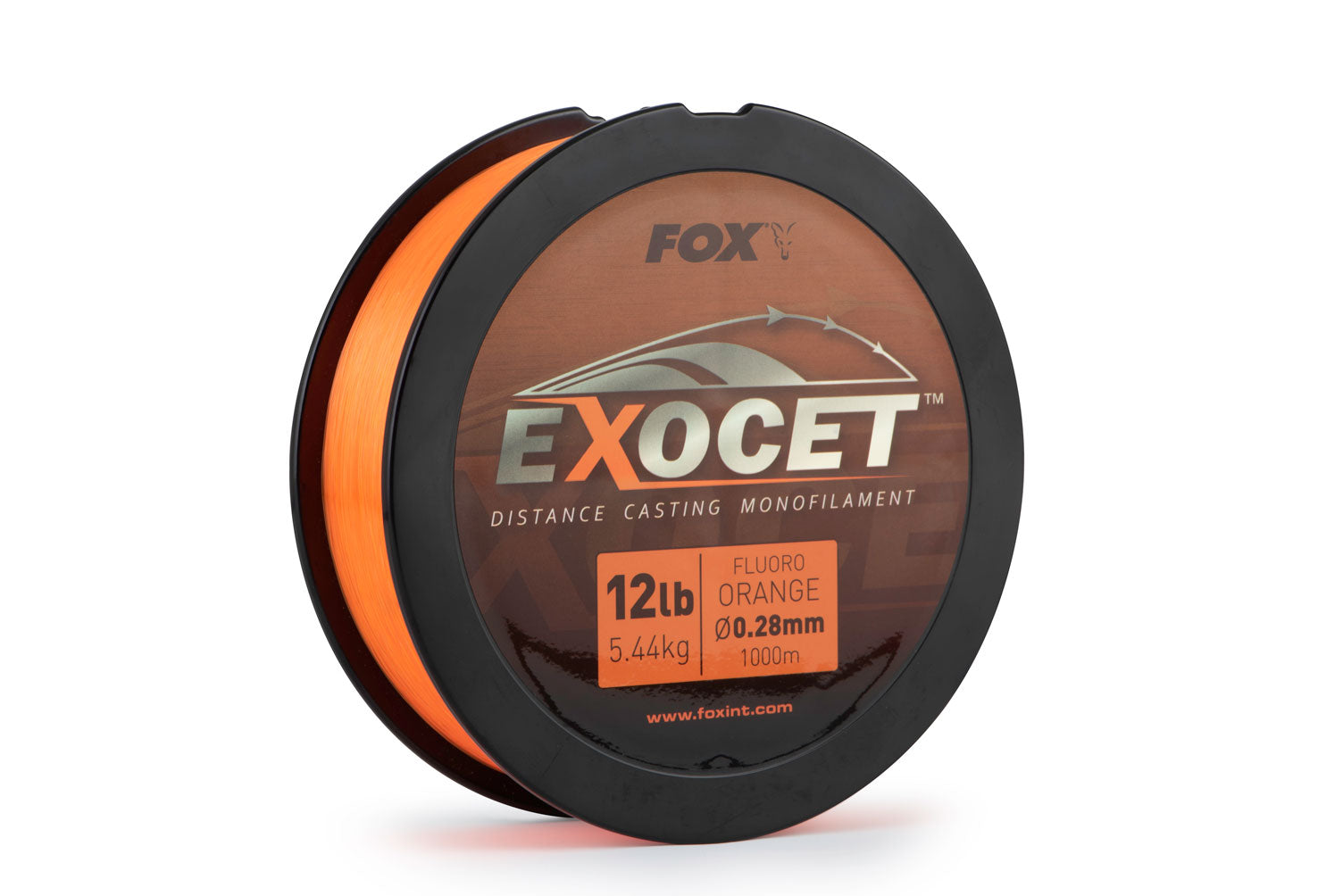 Fir monofilament Fox Exocet Fluoro Orange Mono 0.28mm/5.50kg/1000