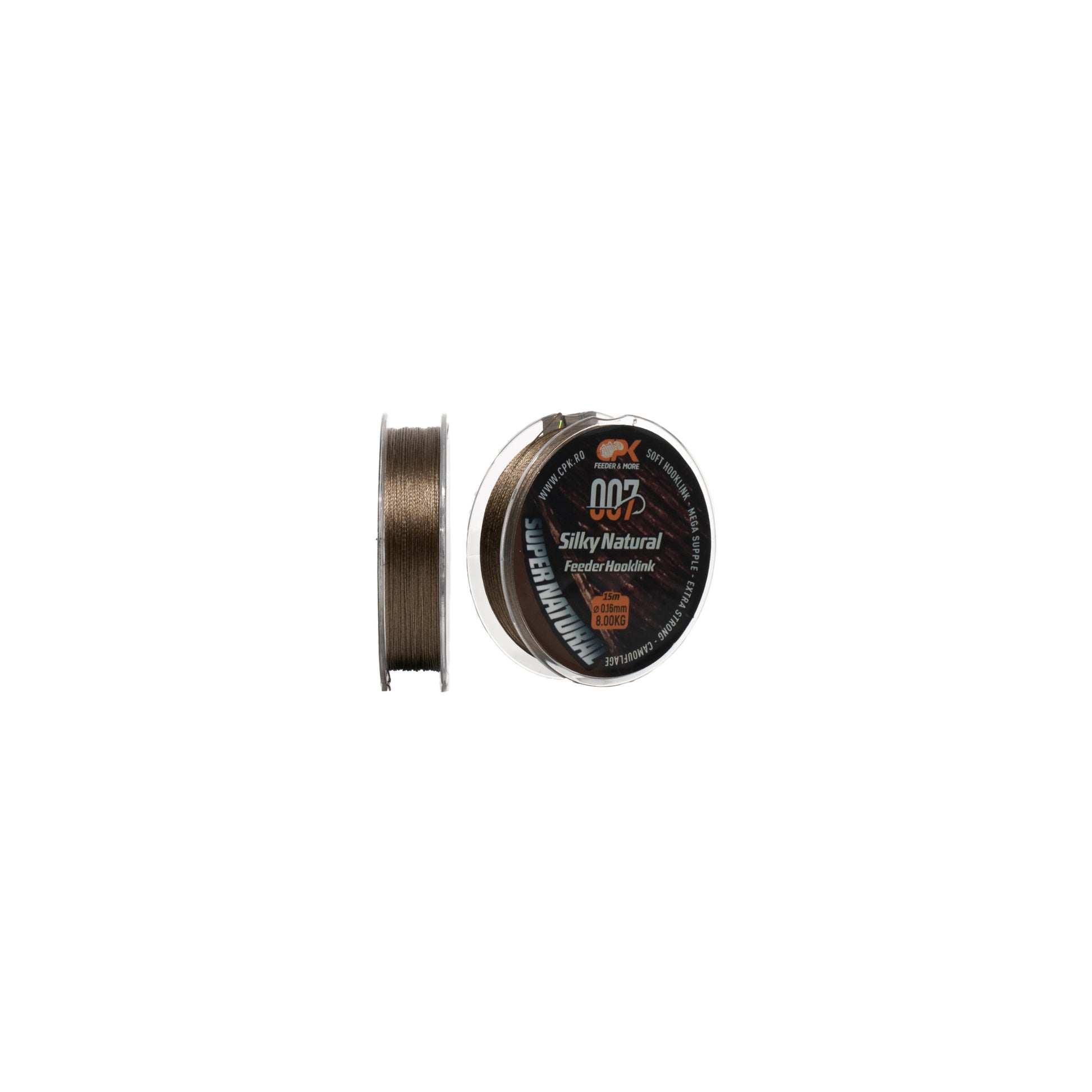 Fir textil CPK Silky Natural Feeder Hooklink Brown 0.16mm/8kg/15m
