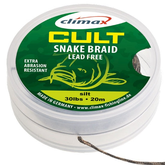 Fir textil Climax CULT CRAP SNAKEBRAID LEADER 10m 30lb Weed Green