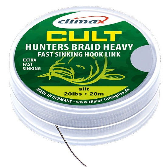 Fir textil Climax CULT HUNTERSBRAID HEAVY SINKING HOOKLINK 20m 30lb Weed Green