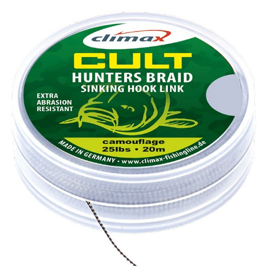 Fir textil Climax CULT HUNTERSBRAID SINKING HOOKLINK 20m 25lb Dark Silt