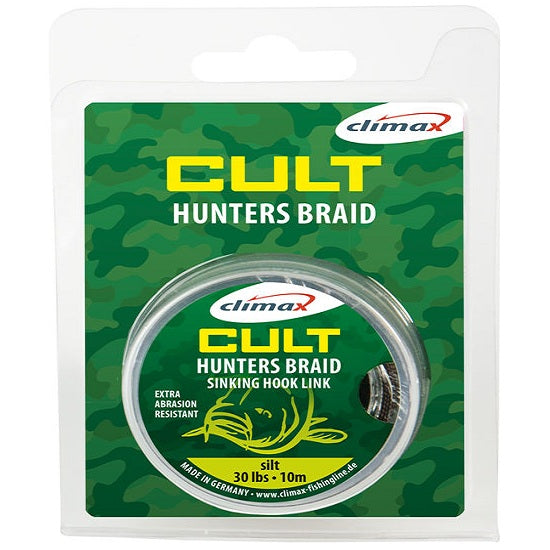 Fir textil Climax CULT HUNTERSBRAID SINKING HOOKLINK 20m 30lbs 0.30mm Weed Green