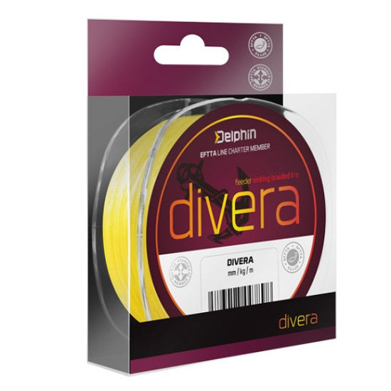 Fir textil Delphin DIVERA Feeder galben 0.12mm 12lbs 150m