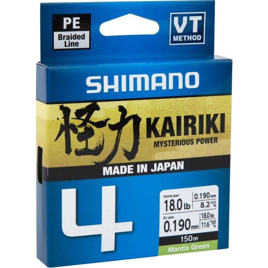 Fir textil Shimano Kairiki 4 PE Braid Mantis Green 0.06mm 4.4kg 150m