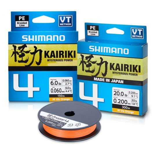 Fir textil Shimano Kairiki 4 PE Braid Orange 0.06mm 4.4kg 150m