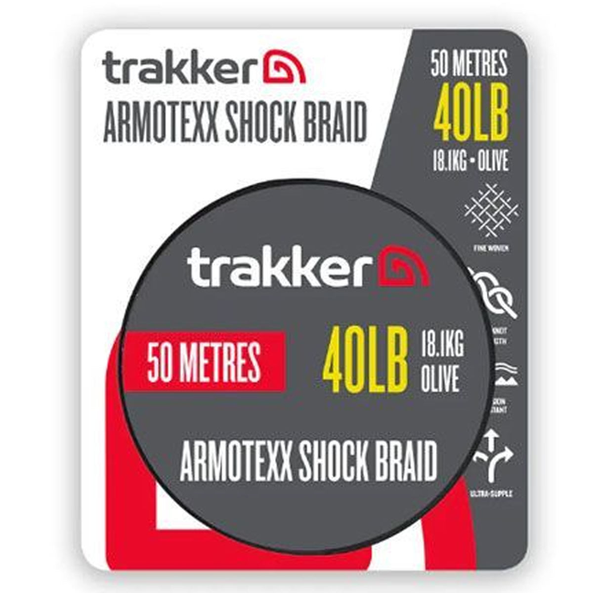 Fir textil TRAKKER Armotexx Shock Braid 40lbs/18.10kg, 50m