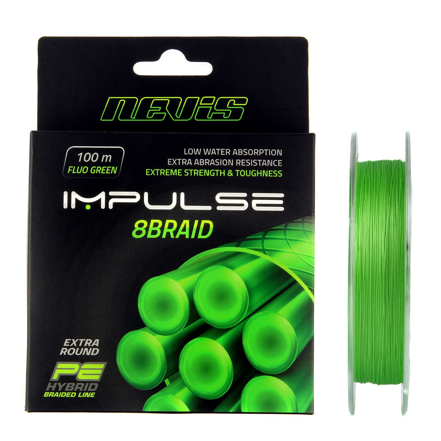 Fir textil impletit Nevis Impulse 8Braid Fluo Green 100m