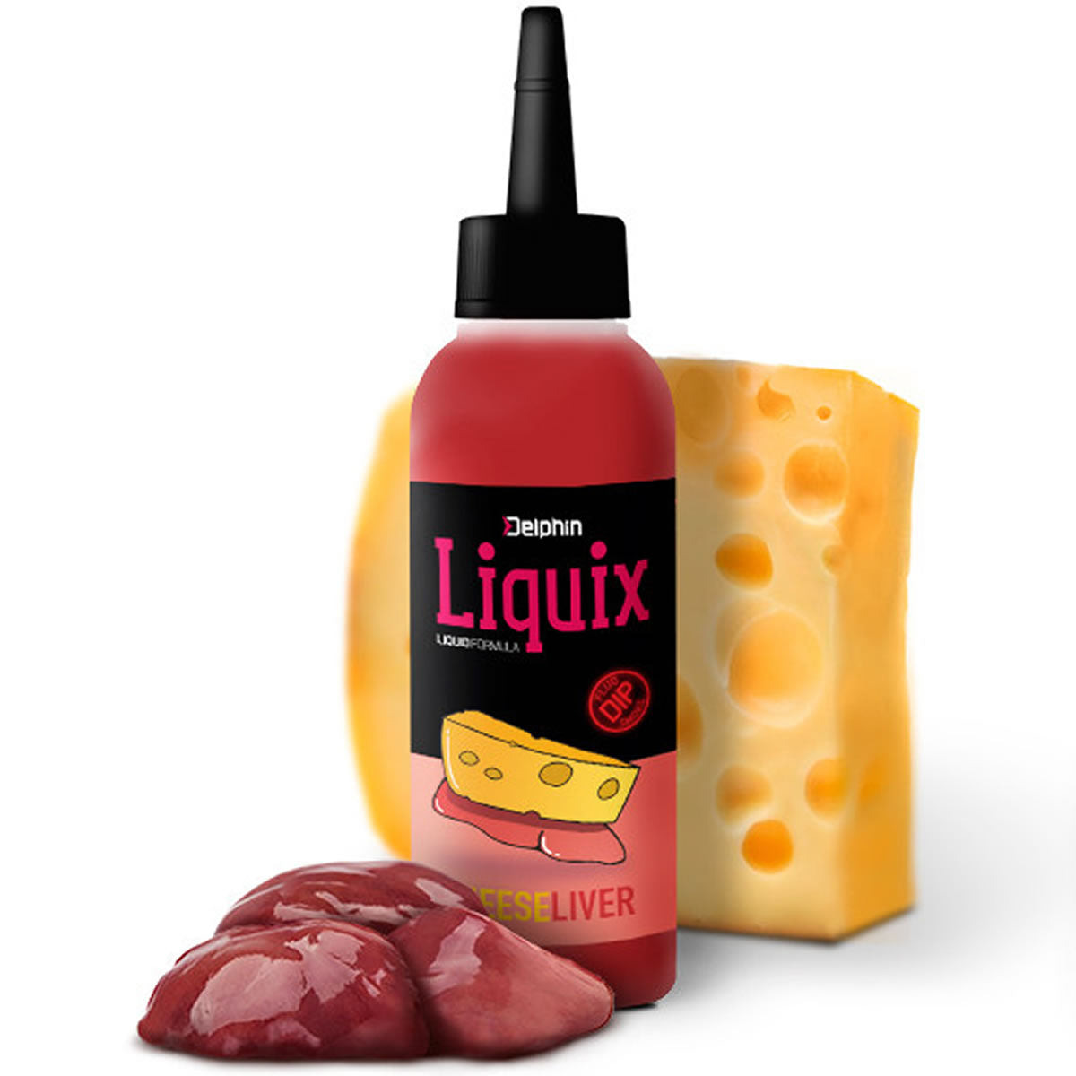 Fluo Smoke Dip Delphin D Snax Liquix, Branza &amp; Ficat, 100ml