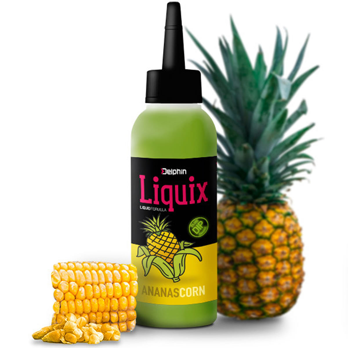 Fluo Smoke Dip Delphin D Snax Liquix, Porumb &amp; Ananas, 100ml