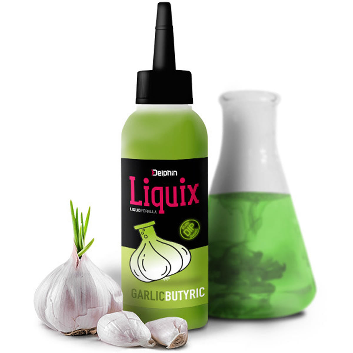 Fluo Smoke Dip Delphin D Snax Liquix, Usturoi &amp; Butyric, 100ml