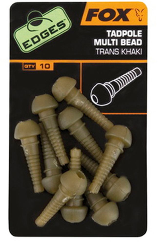 Fox Edges Tadpole Multi Bead, Khaki, 10buc/pac