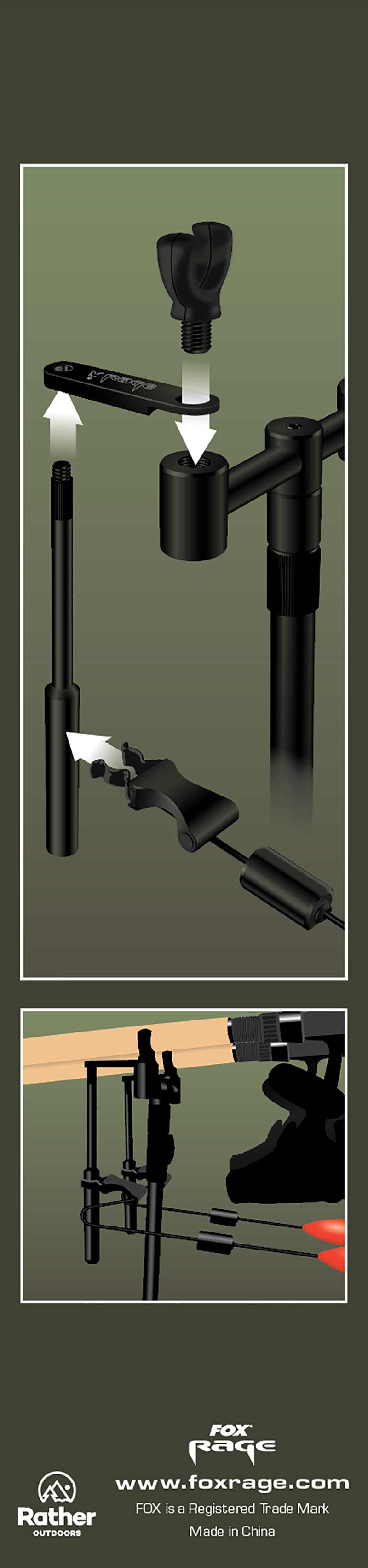 Fox Rage Predator Indicator Adapter Arm, Black