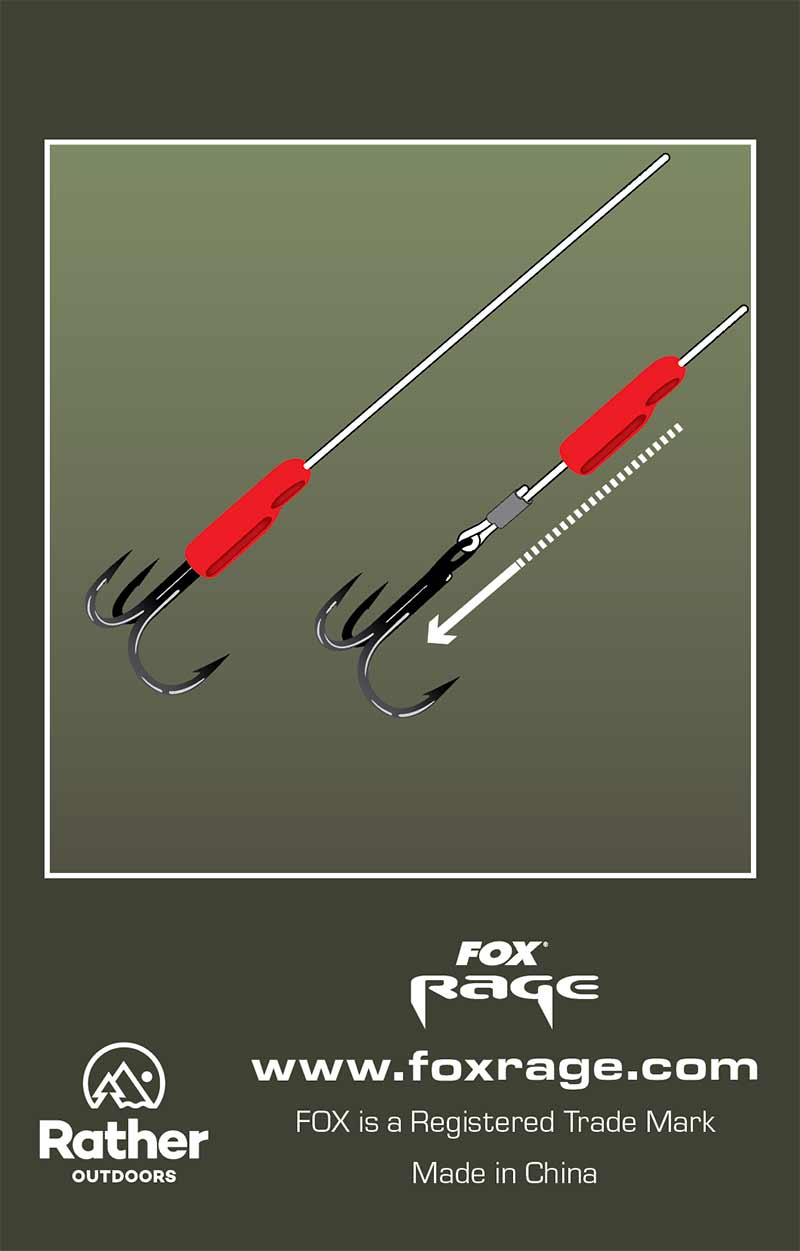 Fox Rage Predator Red Treble Hook Sleeves, Medium, 5buc/pac