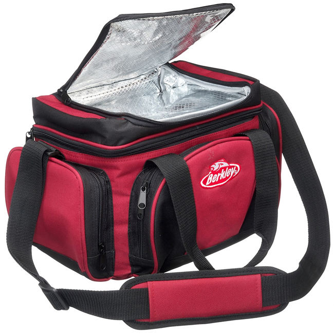 GEANTA BERKLEY SPINNING RED BLACK L PLUS 4 CUTII 34x23x23cm