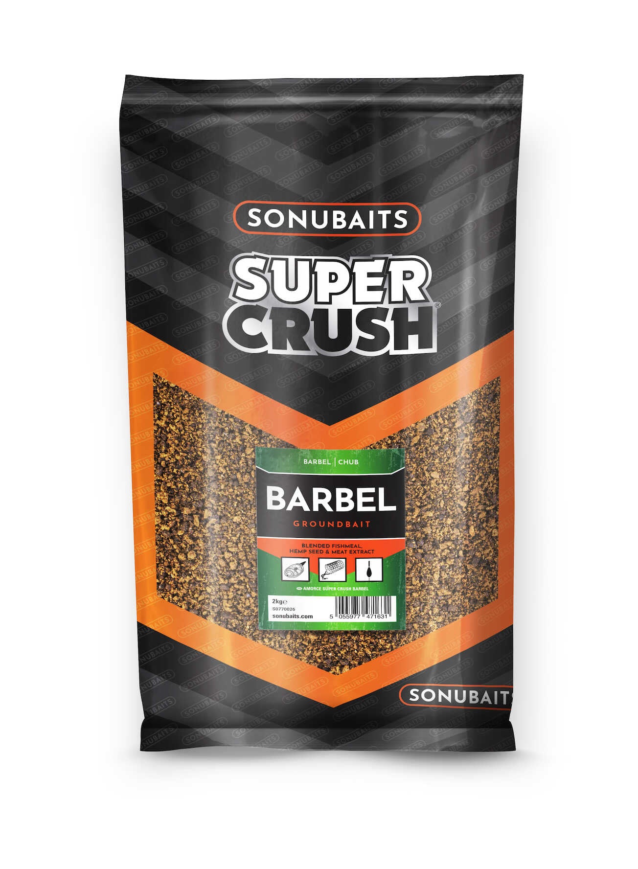 GROUNDBAIT SONUBAITS SUPER CRUSH 2KG Barbel Fishmeal