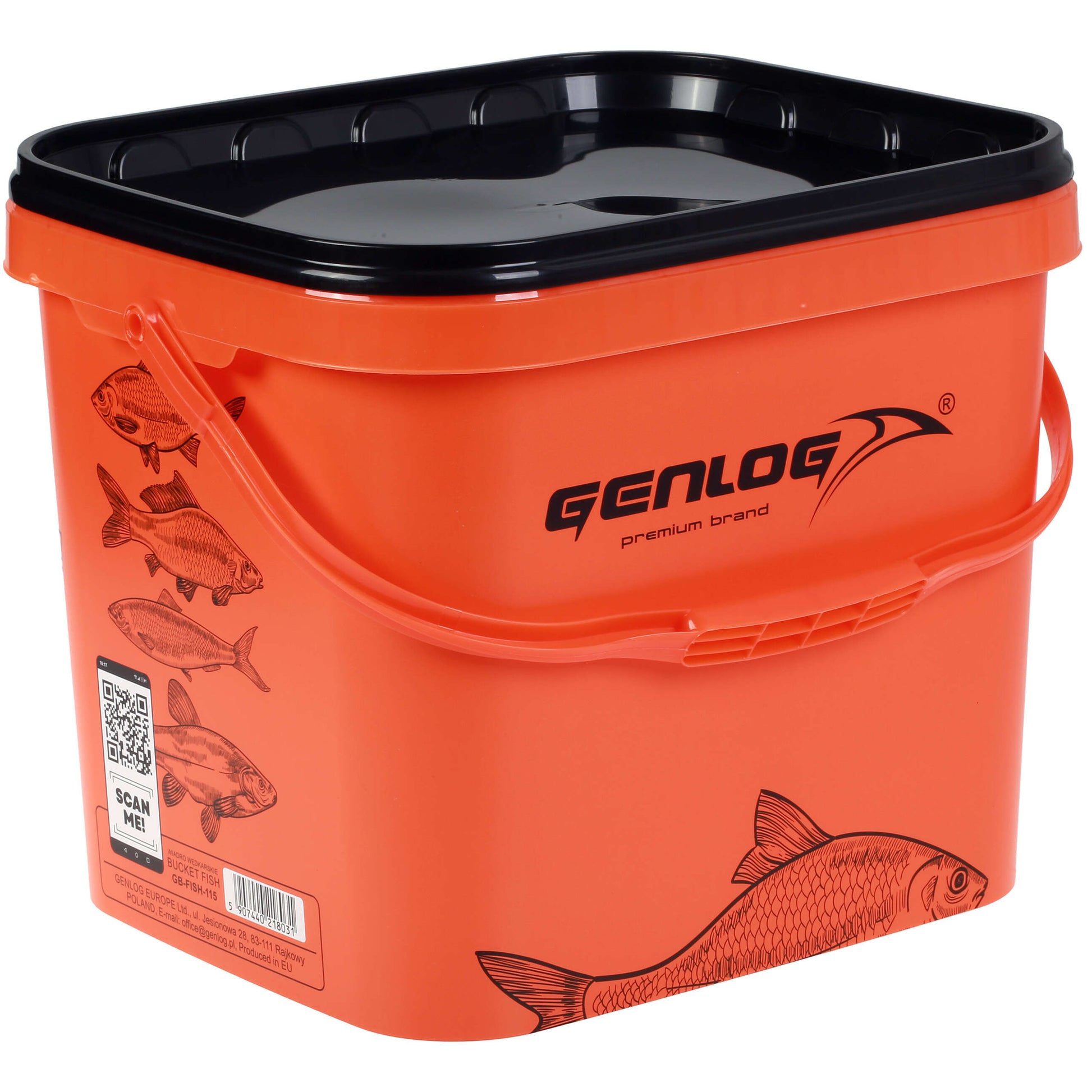 Galeata Genlog cu Capac, Portocaliu, 11.50L