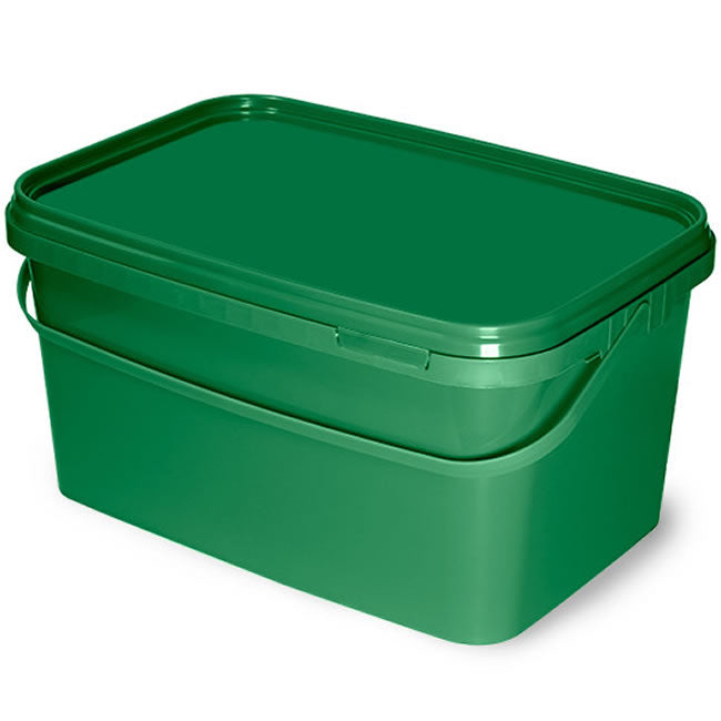 Galeata Patrata cu Capac Delphin Classa Verde, 5L