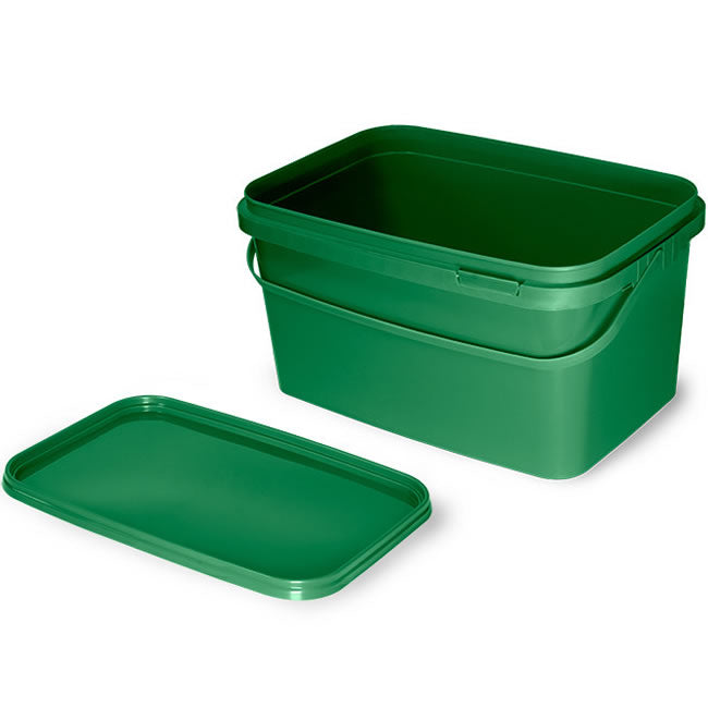 Galeata Patrata cu Capac Delphin Classa Verde, 5L