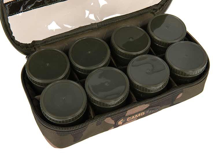 Geanta Fox Camolite 12 Pot Hookbait Case, 32.5x16.5x9.5cm