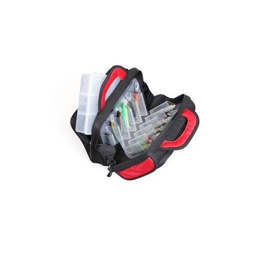 Geanta Lucky John Street Fishing Tackle Bag 30x15x20 Negru si Rosu