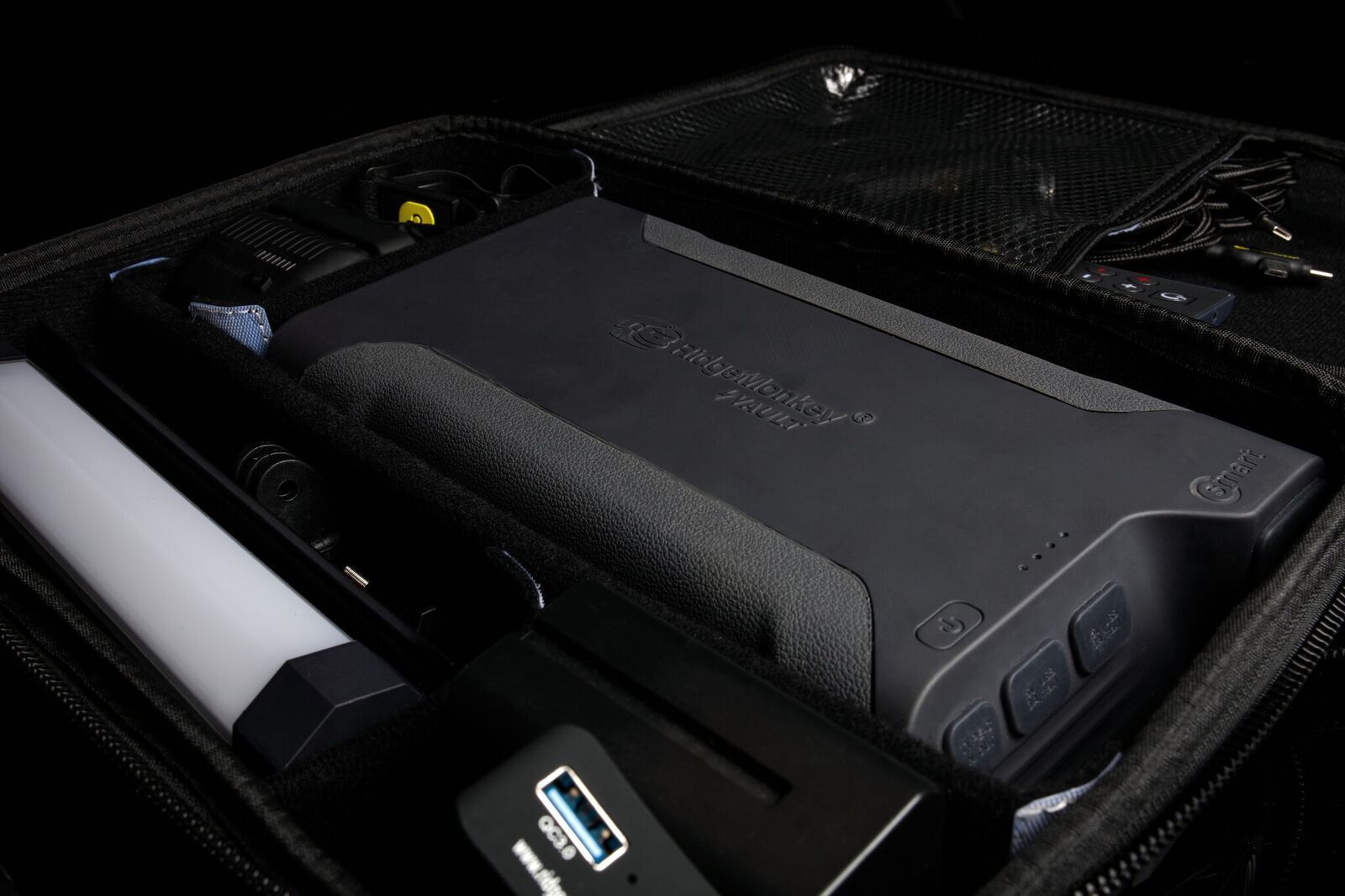 Geanta Ridge Monkey GorillaBox Tech Case 480 fits Vault C-Smart 77850mAh Bivvy Lite and VRH Headtorc