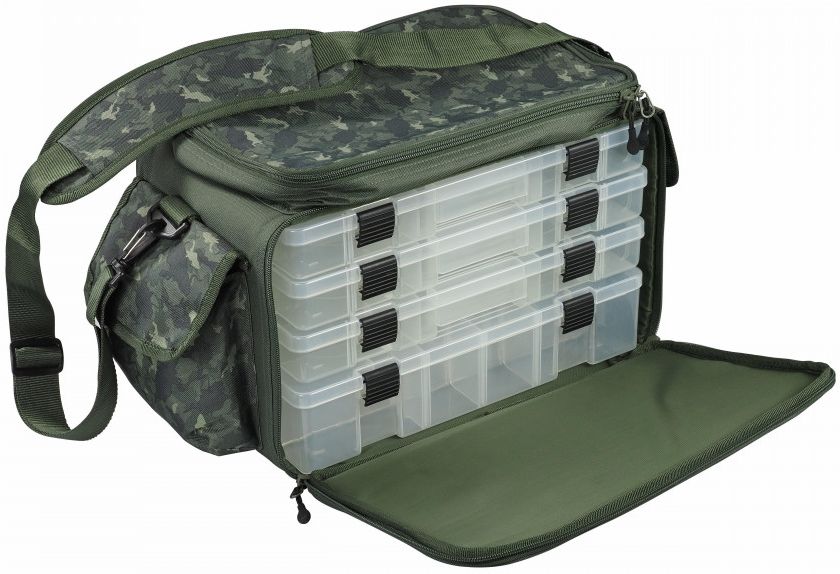 Geanta Spinning Mitchell MX Camo L Plus 4 Stacker Bag, Green Camo, 37x24x21cm