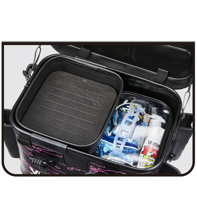 Geanta Varivas Tackle Bag cu Suport Lansete, 33cm, Blue