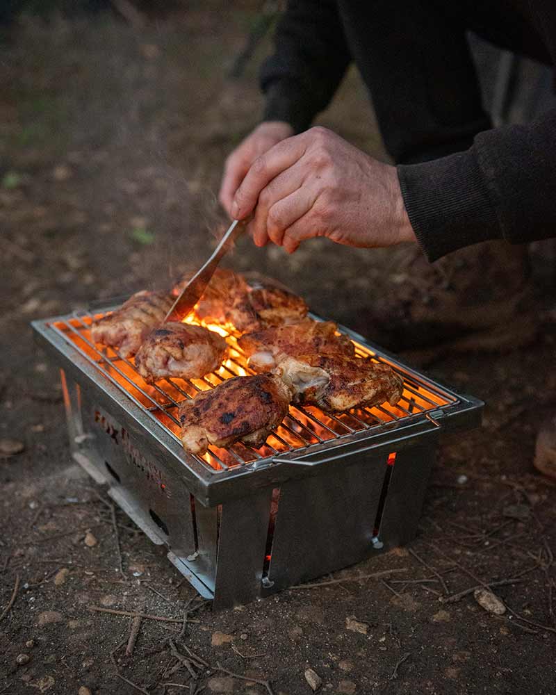 Gratar FOX Cookware Foldable BBQ Inox, 38x26x3cm
