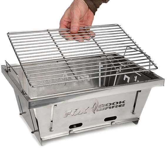 Gratar FOX Cookware Foldable BBQ Inox, 38x26x3cm