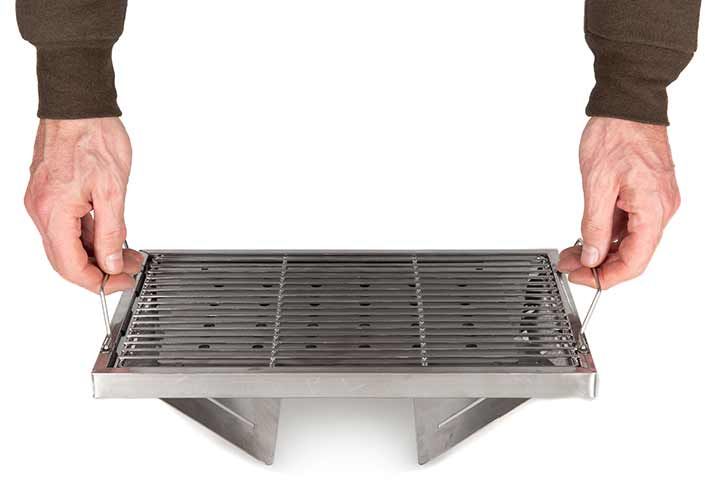 Gratar FOX Cookware Foldable BBQ Inox, 38x26x3cm