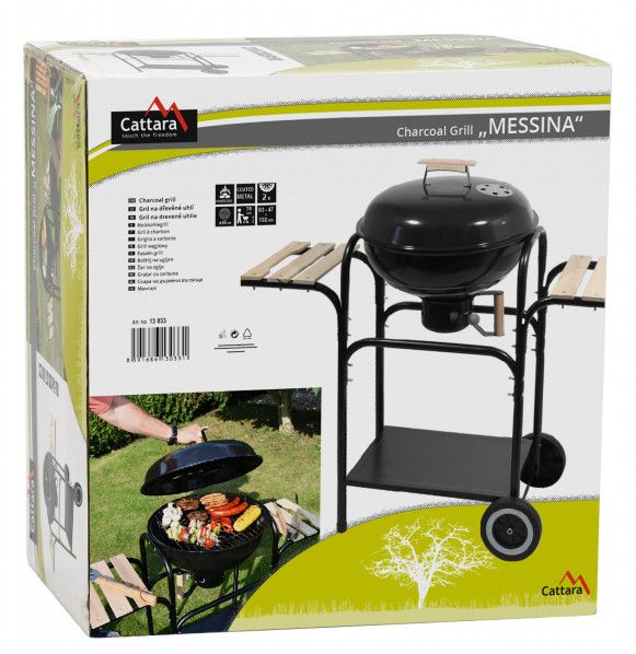 Gratar Pe Carbuni CATTARA Messina, mobil, masute laterale, 46cm - TT13033