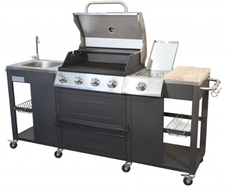 Gratar Pe Gaz Vicenza, 4 Arzatoare Si Arzator Lateral TT13060, 200x60cm