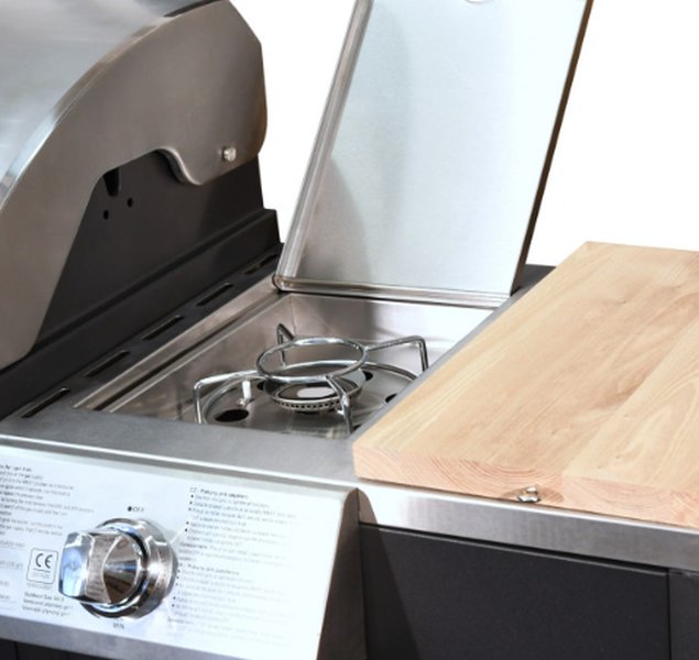Gratar Pe Gaz Vicenza, 4 Arzatoare Si Arzator Lateral TT13060, 200x60cm