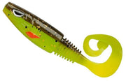 Grub Berkley Soft Bait Sick Curl Shad Brown Chartreuse