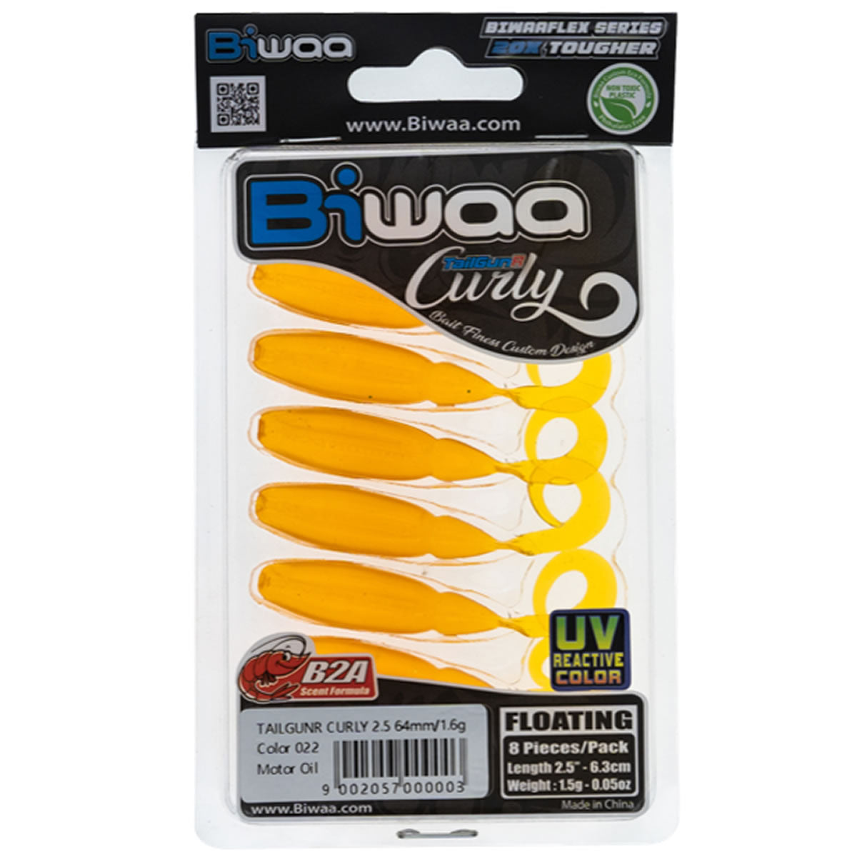 Grub Biwaa TailGunR 6.3cm, 022 Motor Oil, 8buc/pac