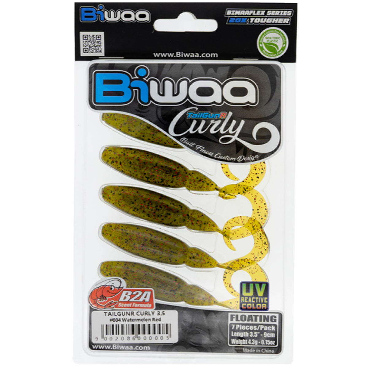 Grub Biwaa TailGunR 9.0cm, 004 Watermelon Red, 7buc/pac