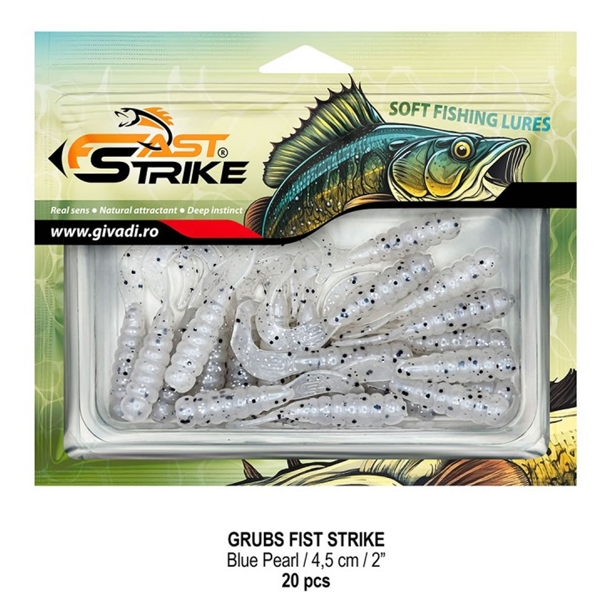 Grub FAST STRIKE Grubs 4.5cm, 1.1g, Pearl, 20buc/pac