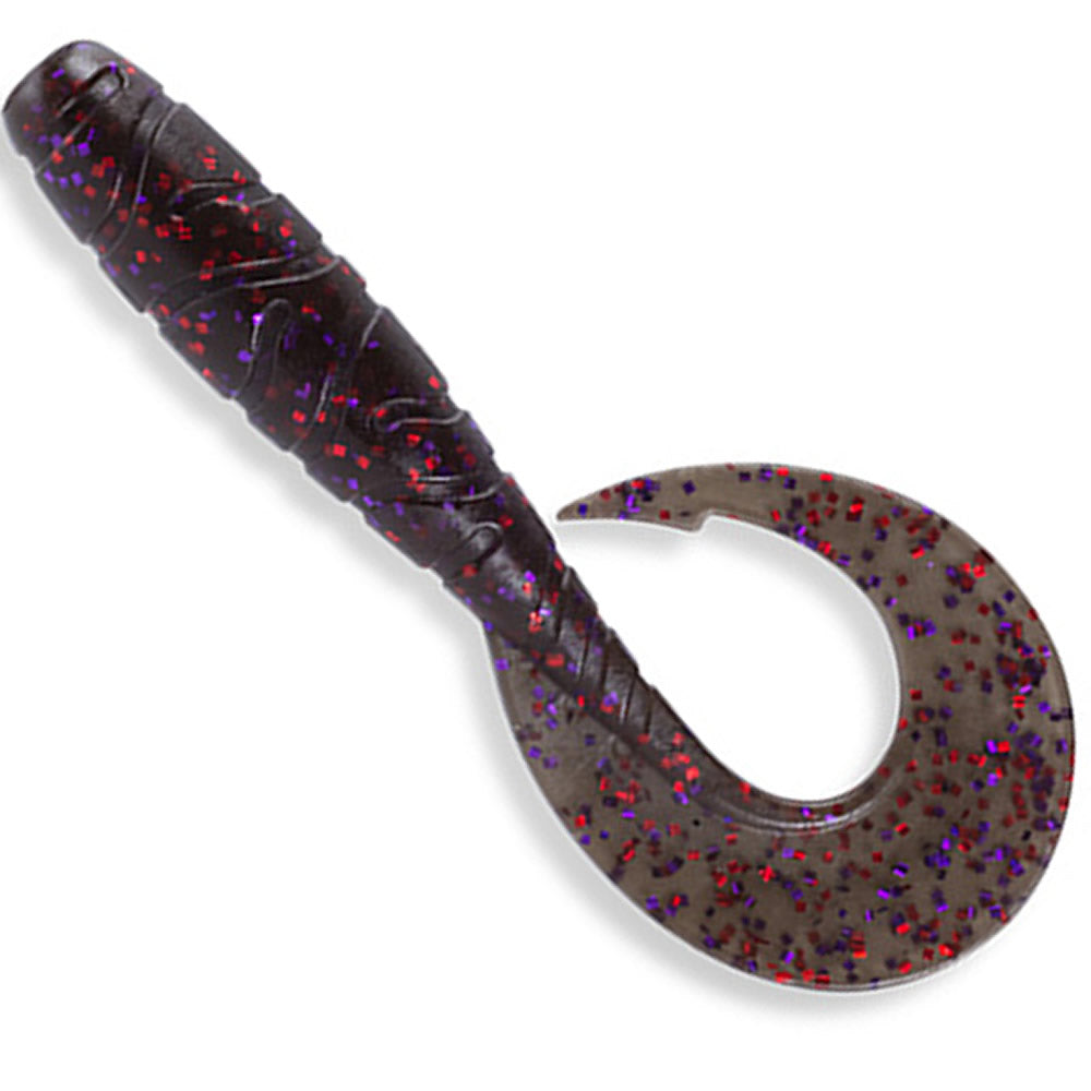 Grub FISHUP Mighty Grub 13.3cm, Green Pumpkin Brown Red &amp; Purple, 4buc/pac
