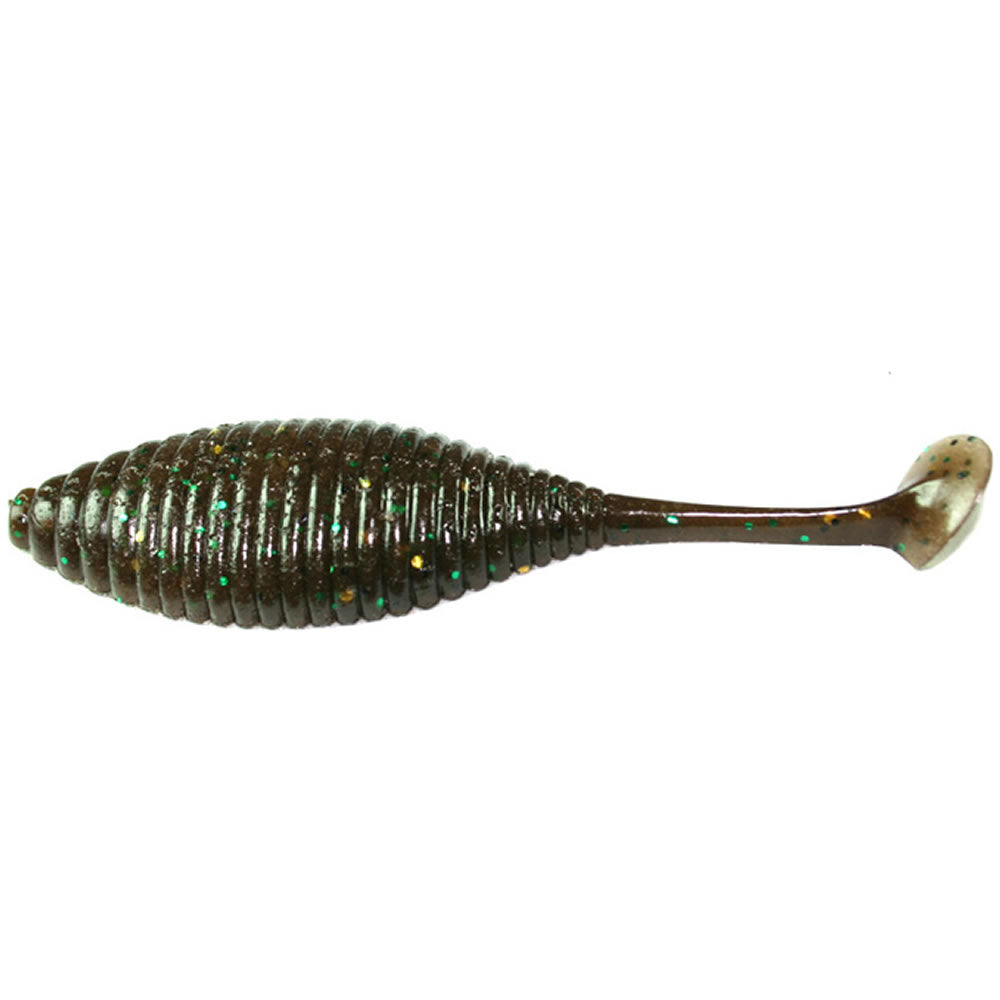Grub Hide Up Stagger Wide 4", 104 Green Pumpkin Gold Flake, 10.2cm, 4buc/pac