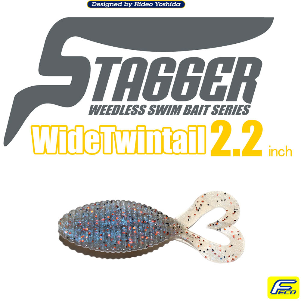 Grub Hide Up Stagger Wide Twintail 2.2", 131 Junebug, 5.6cm, 8buc/pac