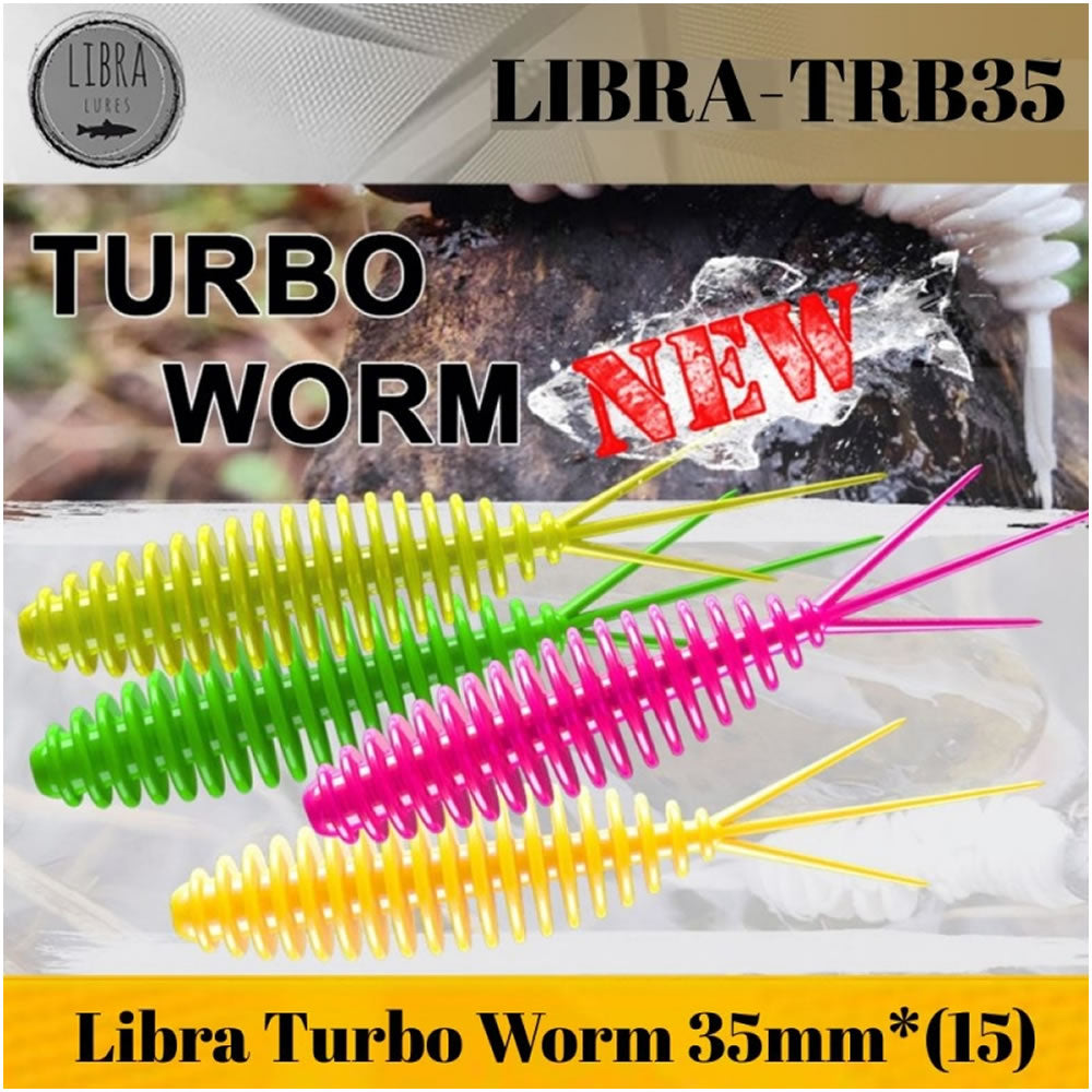 Grub LIBRA LURES Turbo Worm Mini, 35mm, 0.34g, Olive, 15buc/pac